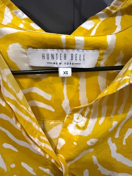 HUNTER BELL Yellow & White Printed Button-Front Dress - Picture 2 of 3